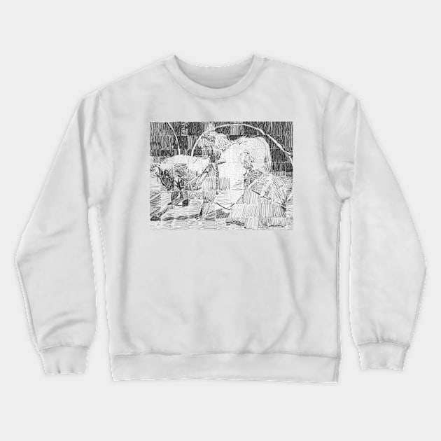 Lippizaner Grid Drawing Crewneck Sweatshirt by withak